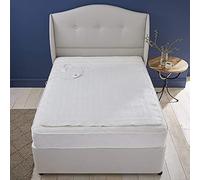 AIMS Electric Blanket Heated Under Bed Comfort Detachable Controller with 3 Heat Settings, Polyester, White Super Cosy Washable Fleece Heated Fleece Heated Blanket Throws Pad, Coverlet, mantle