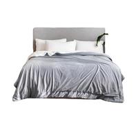 AIMS Lush Super Soft Blanket Faux Fur Shaggy Blanket with Crystal Fleece at back Cosy Fluffy Long Hair Fuzzy Throws for Sofa Couch & Bed Décor Double ply (Grey, 150 x 200cm)