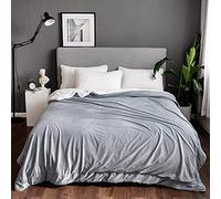AIMS Teddy Lush Super Grey Soft Blanket Faux Fur Shaggy Blanket with Crystal Solid Fleece at back Cosy Fluffy Long Hair Fuzzy Throws for Sofa Couch & Bed Décor Double ply King 240x200cm