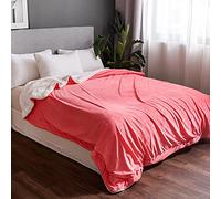 AIMS Teddy Sherpa Lush Super Soft (Pink) Blanket Faux Fur Shaggy Blanket with Crystal Solid Fleece at back Cosy Fluffy Fuzzy Throws for Sofa Couch & Bed Décor Double ply (King 200x240cm, Pink)