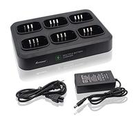 Aimtobest 6-Way Multi Unit Charger for TYT MD380 MD-380U MD-380V MD-UV380 MD-380GPS MD-446 MD-280 MD-280 Plus Retevis RT3 RT3S Two Way Radio Battery Charger, 120V AC, 3.7V DC, 6A