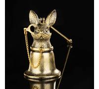 AimtoHome Antique Rabbit Candle Snuffer - Vintage Gunmetal Finish with Spectacle Chain, Flame Extinguisher Tool & Home Decor Gift for Candle Lovers (8cm x 19cm)