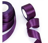 AimtoHome Purple Satin Ribbon 2-Pack, 2 Inch x 25 Yards Each - Premium Solid Fabric Ribbon Rolls for Gift Wrapping, Royal Decor, Party Bows & Floral Arrangements