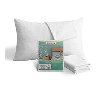 Aimtton Waterproof Pillowcase 50 x 70 cm - Cotton Pack of 2 Pillow Protectors with Zip - Breathable, Hypoallergenic, Anti-Dust Mite (White)