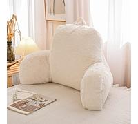 Aimuan Reading Pillow Bed Rest Wedge Large Adult Backrest Pillow with Arms Back Support for Sitting Up in Bed Cushion Incline Rest Sleeping Snoring Pillow, Ivory