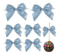 AIMUDI Dusty Blue Satin Bows 2" Satin Bow for Gift Wrapping Small Bows with Twist Ties Premade Ribbon Bow for Crafts Cake Pop Treat Bags Wedding Bridal Shower Birthday Party Decoration, 50 PCs