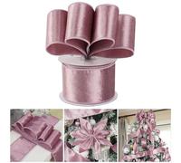 AIMUDI Dusty Rose Velvet Wired Ribbon - 2.5 Inch Mauve Christmas Ribbon for Tree, Wreaths, Swags, Gift Wrapping, Garland, Holiday Crafts, Topper Bows - 10 Yards