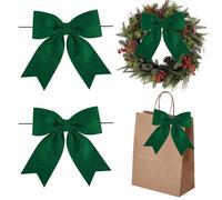 AIMUDI Emerald Green Bows for Christmas Tree 5'' Hand Felted Christmas Bow for Gift Wrapping Premade Bow Gift Bows for Presents Crafts Wreaths Fireplaces Winter Holiday Christmas Decorations, 24 PCs
