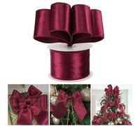 AIMUDI Velvet Wired Burgundy Christmas Ribbon - 2.5 Inch, 10 Yards for Tree, Wreaths, Gift Wrapping, Crafts