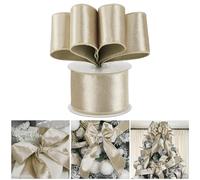 AIMUDI Velvet Wired Ribbon 2.5 Inch Christmas Gold Ribbon for Tree, Wreaths, Swags, Gift Wrapping, Garland, Crafts, Bows - 10 Yards