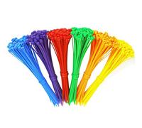 AIMUNOK 300 PCS Colored Garden Cable Zip Ties 8 inch, 50 lbs Strength, Multicolor Self-Locking Nylon Zip Ties for Marking Chickens Legs or Deco Mesh Wreath Supplies Orange,Red,Yellow,Blue,Green,Purple