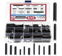 AIMUNOK 435-Piece Roll Pin Assortment Kit - Slotted Tension Pins, Split Dowels & Expansion Spring Pins - Includes M1.5 to M6 Sizes (13 Types) - Durable Spring Steel for Secure Fastening