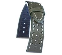 AIMVALUE Genuine leather rally racing vintage green blue dark brown brown men's watch strap 18 mm 19 mm 20 mm 21 mm 22 mm perforated, 19mm