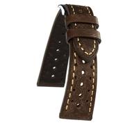 AIMVALUE Genuine leather rally racing vintage green blue dark brown brown men's watch strap 18 mm 19 mm 20 mm 21 mm 22 mm perforated, 21mm