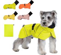 AIMYDOG Dog Raincoat, Waterproof Rain Jacket with Calming Hood, Lightweight Dog Rain Coat with Zipper Leash Hole and Reflective Strip for Small Medium Dogs Puppies (Green, XXXL)