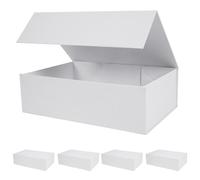 Aimyoo Black Gift Box, 13.8x9x4.3 in Presents Box with Lids Magnetic Closure Rectangle Collapsible for Groomsman Proposal Box, Wedding, Birthday Gift Packging 5 Pack