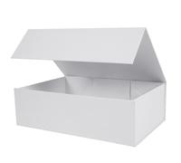 Aimyoo Black Gift Box, 13.8x9x4.3 in Presents Box with Lids Magnetic Closure Rectangle Collapsible for Groomsman Proposal Box, Wedding, Birthday Gift Packging 1 Pack