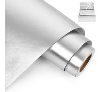 Aimyoo Silver Metallic Wrapping Paper Roll - 17 Inches X 32.8 Feet, Matte Solid Silver Color Paper for Birthday, Christmas, Wedding, Baby Shower, Holiday, Bridal Shower