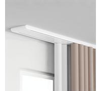 ain Conjoined Double Track Rails Ceiling Mounting, Heavy Du ain Rail Track Aluminum Window Rod Pole Connecting 1-6m, For RV Living Room Hospital Bedroom(White,2.40m)