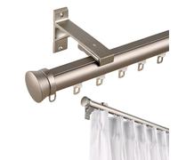 ain Rod Set - 1-Layer Stainless Steel ain Track in Black/White/Gray/d 4.40m Long Ideal for Bedroom & Living Room Slish ain Rail with Modern Design.