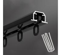 ain Track Straight Embedded ain Rail System with Hoo Quiet Sliding Ceiling ain Track Set ain Track Pole for Bedroom ain (Color : Black Size : 1.5m(4.9ft))