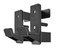 AINAFIX J Hooks for 2" x 2" Power Rack with 5/8" Hole, Rubber Pad J-Hook for Power Cage, Bottom Reinforced Steel J Cups for Squat Rack, Heavy Duty Barbell Holder, Black