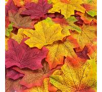AinDen Artificial Maple Leaves, 320 Pcs Faux Autumn Leaves in 4 Colours - Table Scatter for Weddings, Crafts, Thanksgiving & Party Decorations (300, Multicolor (6 Colors))