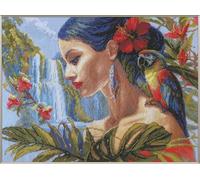 Aine - Mother Nature. Tropics A1027, Animals Cross Stitch Kits 15¾"x11¾, Cross Stitch Kits for Beginners & Advanced, Crossstitching Kit Adult, Nature Embroidery Counted Stitching Kit