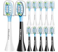 AiNeedCare Sonicare Replacement Heads, Electric Toothbrush Replacement Heads Compatible with Philips Sonicare - 12 Pack (6 White+ 6 Black)