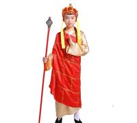 AINIFU The Journey To The West's Tang Monk Cassock with Buddha Beads and Hat Costume(Not Contain Mace), Tang Monk, Suitable for heights of 90-100cm