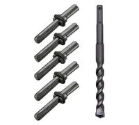 ainih 5+1PCS Rock Splitting Wedges and Rotary Hammer Drill Bit Wedge and Feather Shims Stone Splitter Tools for Granites Concretes