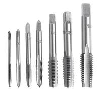 ainih 7Pcs M3-M12 Metric High-Speed Steel Right Hand Machine Straight Fluted Screw Thread Tap Set Plug Drill Bits Tools