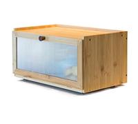 AINILE Bamboo Bread Bin, Wooden Bread Bin, Bread Box, Storage Stylish Bread Box, 40 x 25 x 20 cm