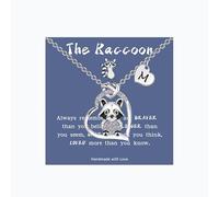 AINILOVE Adjustable Raccoon Necklace For Women Initial Pendant Necklaces For Young Daughter Niece Nature Inspired Raccoon Jewelry Gift Easter Birthday Mother'S Day Graduation Gifts For Raccoon Lovers