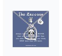 AINILOVE Adjustable Raccoon Necklace For Women Initial Pendant Necklaces For Young Daughter Niece Nature Inspired Raccoon Jewelry Gift Easter Birthday Mother'S Day Graduation Gifts For Raccoon Lovers