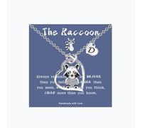 AINILOVE Adjustable Raccoon Necklace For Women Initial Pendant Necklaces For Young Daughter Niece Nature Inspired Raccoon Jewelry Gift Easter Birthday Mother'S Day Graduation Gifts For Raccoon Lovers