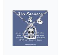 AINILOVE Adjustable Raccoon Necklace For Women Initial Pendant Necklaces For Young Daughter Niece Nature Inspired Raccoon Jewelry Gift Easter Birthday Mother'S Day Graduation Gifts For Raccoon Lovers