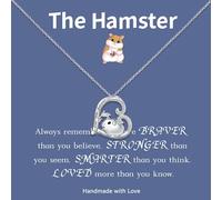 AINILOVE Cute Hamster Necklace for Women Hamster in Heart Pendant Jewelry Engraved I Love You Forever Necklaces Hamster Jewelry Hamster Gifts for Teen Girls Hamster Lovers, Copper, Cubic Zirconia