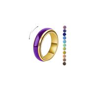 AINILOVE Mood Fidget Ring for Women Teens - 6mm Stainless Steel Temperature Sensative Color Changing Spin Rings for Anxiety Relief Mood Jewelry, 9 UK, Stainless Steel, No Gemstone