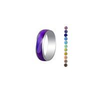 AINILOVE Mood Ring for Women Teens - 6mm Stainless Steel Temperature Sensative Color Changing Ring Mood Jewelry, 9 UK, Copper, No Gemstone