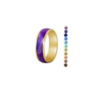 AINILOVE Mood Ring for Women Teens - 6mm Stainless Steel Temperature Sensative Color Changing Ring Mood Jewelry, 4 UK, Copper, No Gemstone
