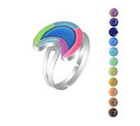 AINILOVE Mood Rings for Women Luminous Color Changing Mood Ring Gemstone Crystals Dinosaur/Turtl/e Butterfly/Peace/Heart/Sunflower/Dolphin/Unicorn Ring Party Birthday Gifts for Women, Copper, No