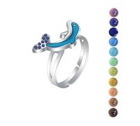 AINILOVE Mood Rings for Women Luminous Color Changing Mood Ring Gemstone Crystals Dinosaur/Turtl/e Butterfly/Peace/Heart/Sunflower/Dolphin/Unicorn Ring Party Birthday Gifts for Women, Copper, No