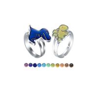 AINILOVE Mood Rings for Women Luminous Color Changing Mood Ring Gemstone Crystals Dinosaur/Turtl/e Butterfly/Peace/Heart/Sunflower/Dolphin/Unicorn Ring Party Birthday Gifts for Women, Copper, No