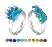AINILOVE Mood Rings for Women Luminous Color Changing Mood Ring Gemstone Crystals Dinosaur/Turtl/e Butterfly/Peace/Heart/Sunflower/Dolphin/Unicorn Ring Party Birthday Gifts for Women, Copper, No