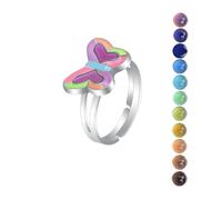 AINILOVE Mood Rings for Women Luminous Color Changing Mood Ring Gemstone Crystals Dinosaur/Turtl/e Butterfly/Peace/Heart/Sunflower/Dolphin/Unicorn Ring Party Birthday Gifts for Women, Copper, No