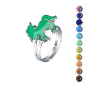AINILOVE Mood Rings for Women Luminous Color Changing Mood Ring Gemstone Crystals Dinosaur/Turtl/e Butterfly/Peace/Heart/Sunflower/Dolphin/Unicorn Ring Party Birthday Gifts for Women, Copper, No