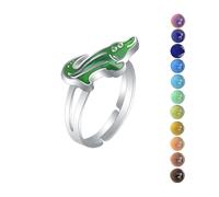 AINILOVE Mood Rings for Women Luminous Color Changing Mood Ring Gemstone Crystals Dinosaur/Turtl/e Butterfly/Peace/Heart/Sunflower/Dolphin/Unicorn Ring Party Birthday Gifts for Women, Copper, No