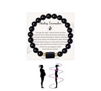AINILOVE Obsidian & Black Tourmaline Bracelet for Men Woman, 6mm/8mm/10mm Stone of Positive Black Crystal Bracelets Energy Protection Bracelet Tourmaline Jewelry for Men Women, Tourmaline-Rose Quartz