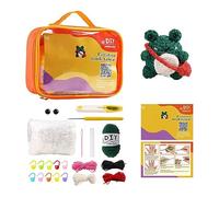 AiNinXun Kids Crochet Hooks Set for Beginners Adults Complete Crochet Knitting Kit with Accessories Tools Crochet Starter Kit for DIY Handcrafts with Instructions (Frog)